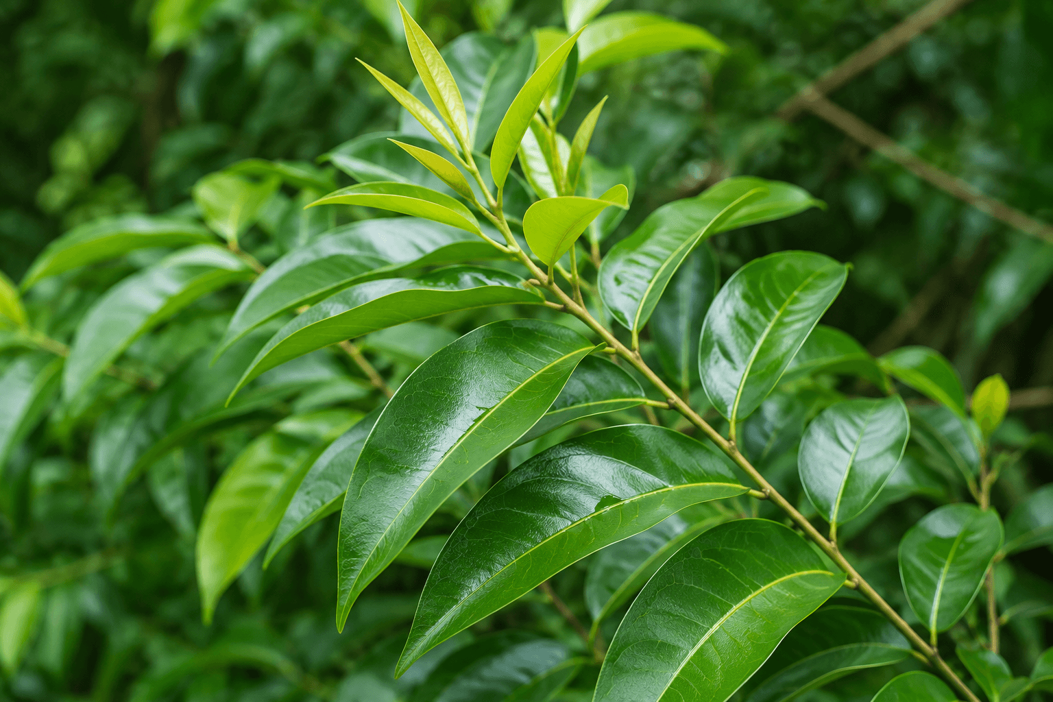 Agarwood leaves close-up