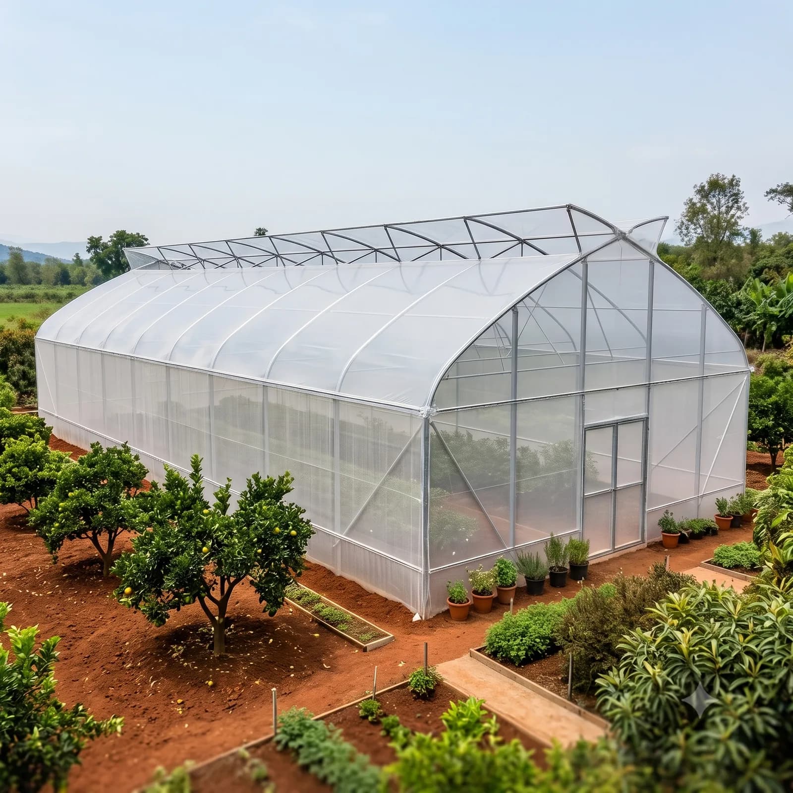 Farmer caring for plants